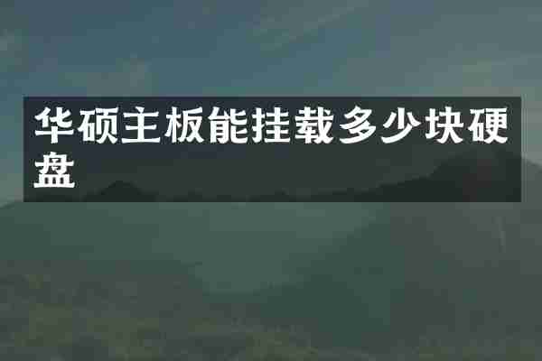 华硕主板能挂载多少块硬盘