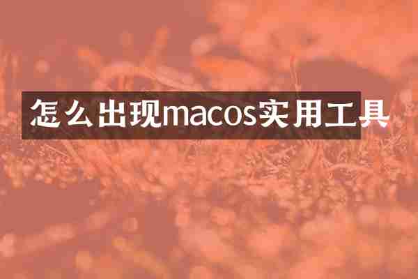 怎么出现macos实用工具