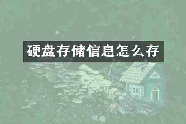 硬盘存储信息怎么存