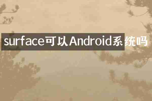 surface可以Android系统吗
