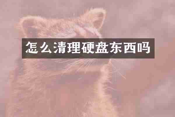 怎么清理硬盘东西吗