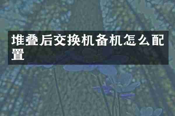 堆叠后交换机备机怎么配置