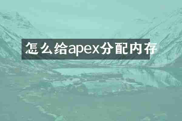 怎么给apex分配内存