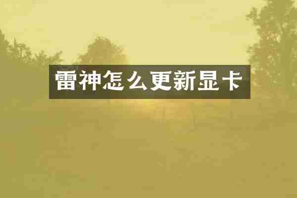 雷神怎么更新显卡