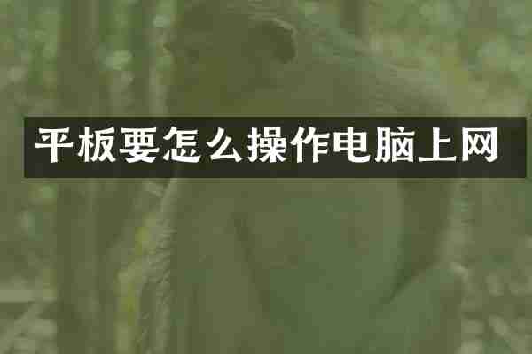 平板要怎么操作电脑上网