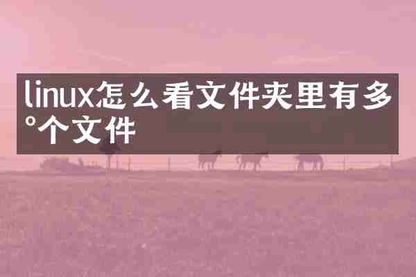 linux怎么看文件夹里有多少个文件