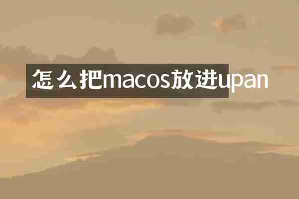 怎么把macos放进upan