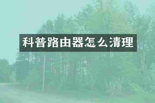 科普路由器怎么清理