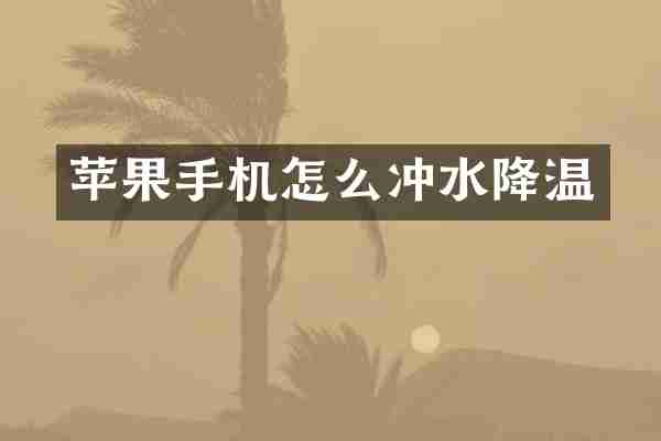 苹果手机怎么冲水降温