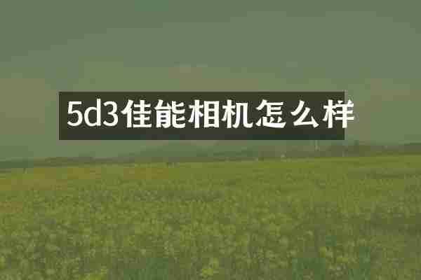 5d3佳能相机怎么样