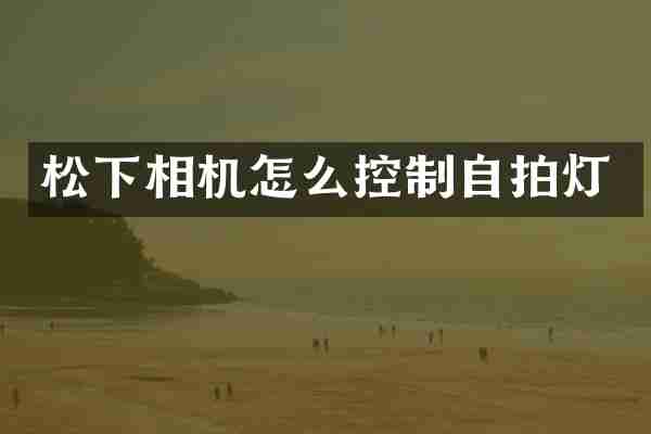 相机怎么控制灯