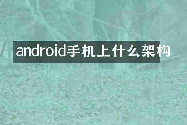 android手机上什么架构
