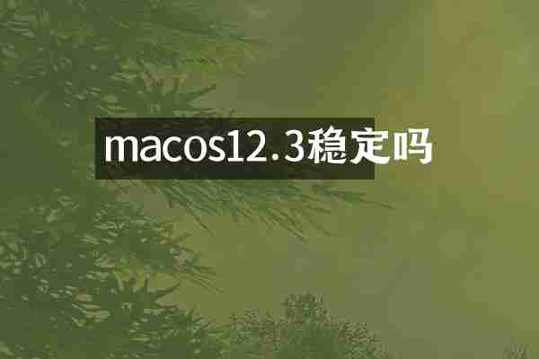 macos12.3稳定吗