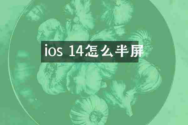 ios 14怎么半屏