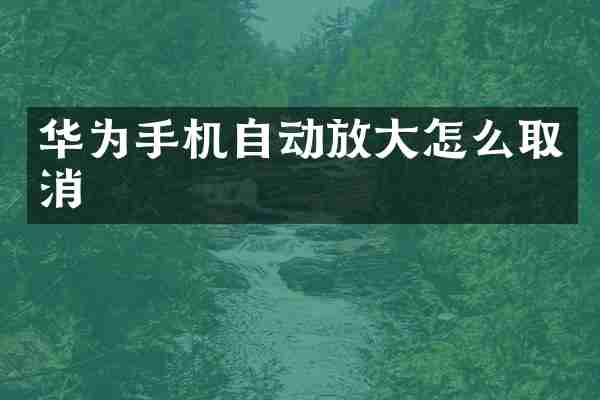 华为手机自动放大怎么取消
