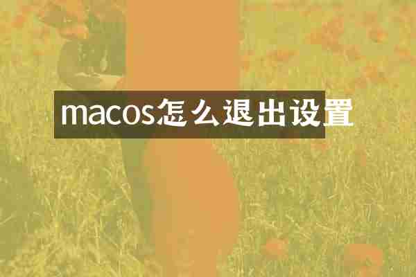 macos怎么退出设置