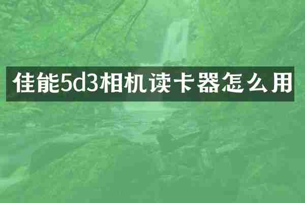 佳能5d3相机读卡器怎么用