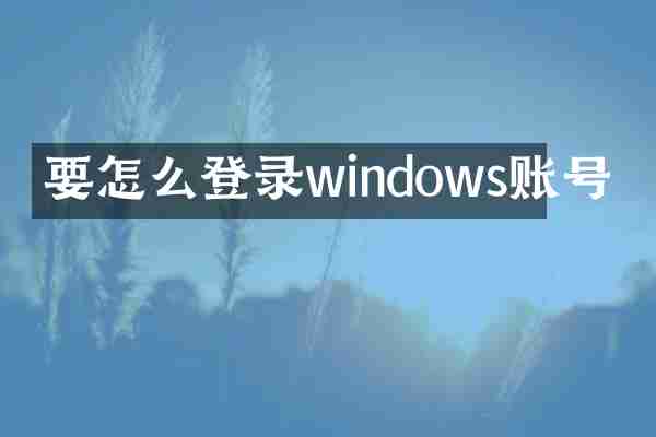 要怎么登录windows账号