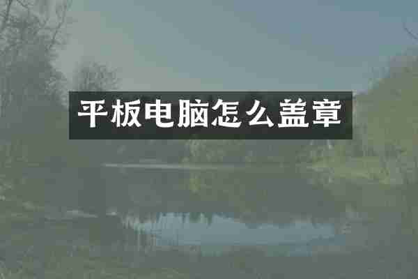 平板电脑怎么盖章