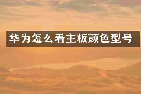 华为怎么看主板颜色型号