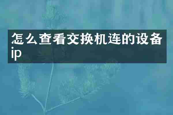 怎么查看交换机连的设备ip