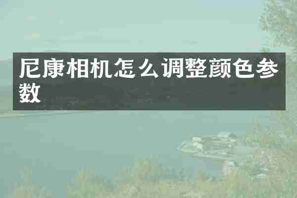 尼康相机怎么调整颜色参数