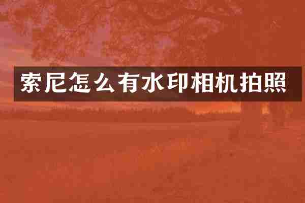 怎么有水印相机拍照