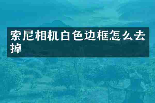 索尼相机白色边框怎么去掉