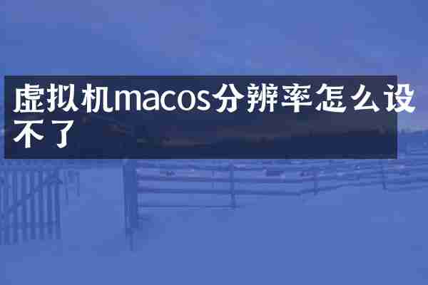 虚拟机macos分辨率怎么设置不了