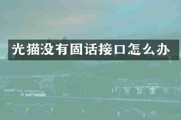 光猫没有固话接口怎么办