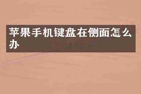 苹果手机键盘在侧面怎么办