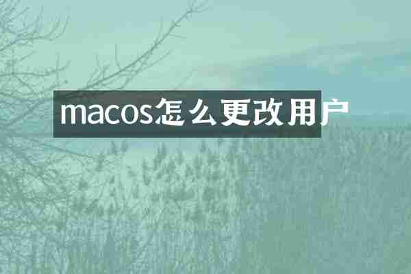 macos怎么更改用户