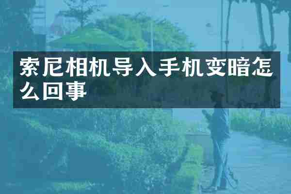 相机导入手机变暗怎么回事