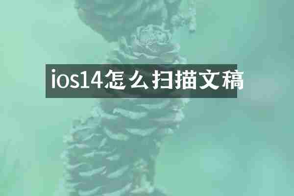 ios14怎么扫描文稿