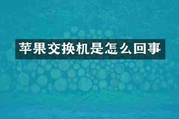 苹果交换机是怎么回事