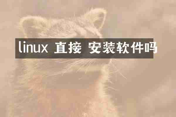 linux 直接 安装软件吗
