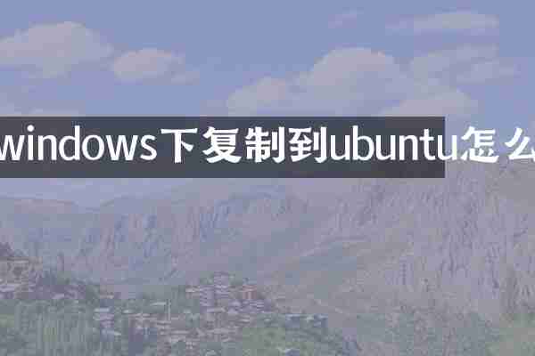 windows下复制到ubuntu怎么