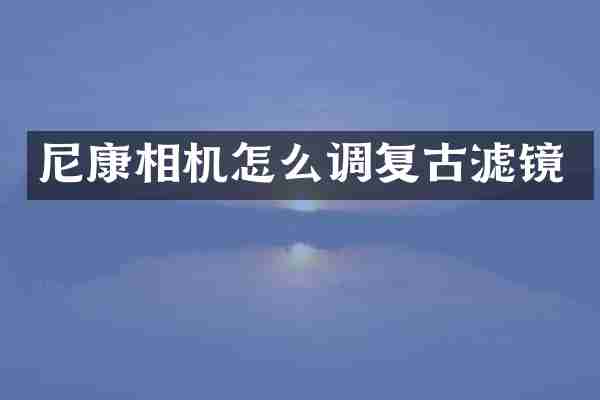 尼康相机怎么调复古滤镜