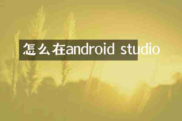 怎么在android studio