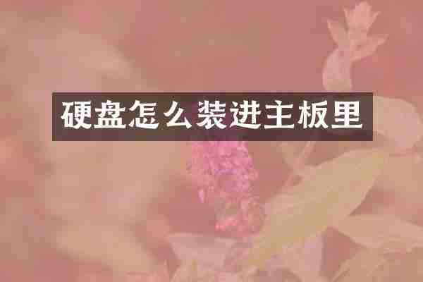 硬盘怎么装进主板里