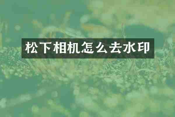 相机怎么去水印