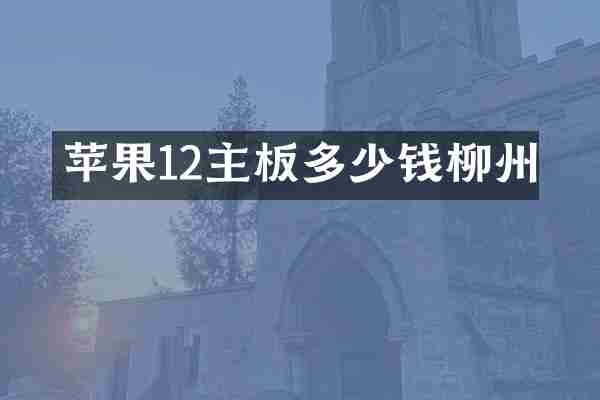 苹果12主板多少钱柳州