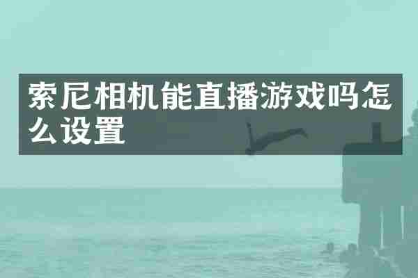 索尼相机能直播游戏吗怎么设置