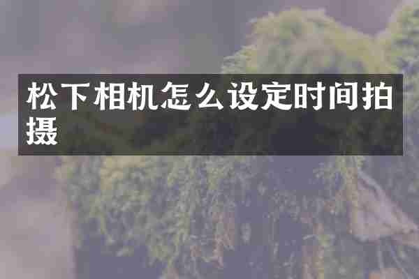 松下相机怎么设定时间拍摄