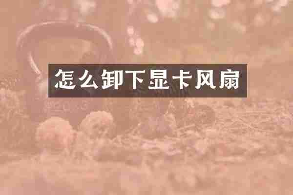 怎么卸下显卡风扇