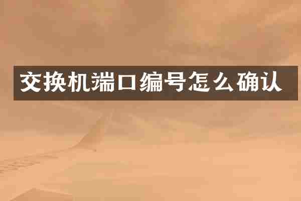 交换机端口编号怎么确认