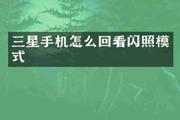 三星手机怎么回看闪照模式