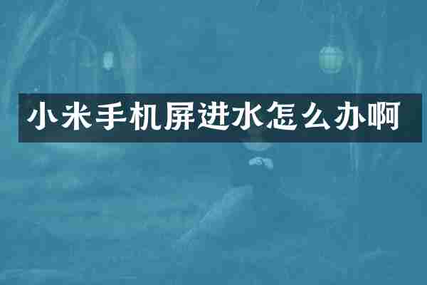 小米手机屏进水怎么办啊