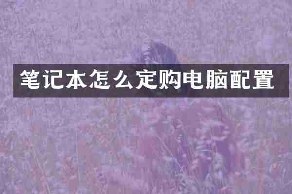 笔记本怎么定购电脑配置
