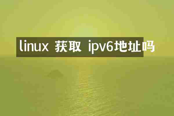 linux 获取 ipv6地址吗